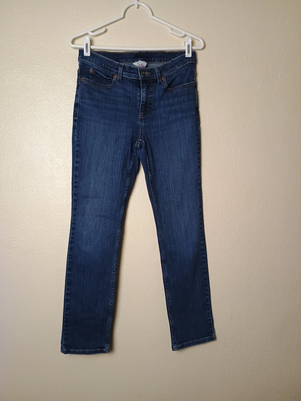 Duluth Trading Co 6/29 Mid Rise Women's Dark Blue Straight-Leg Jeans